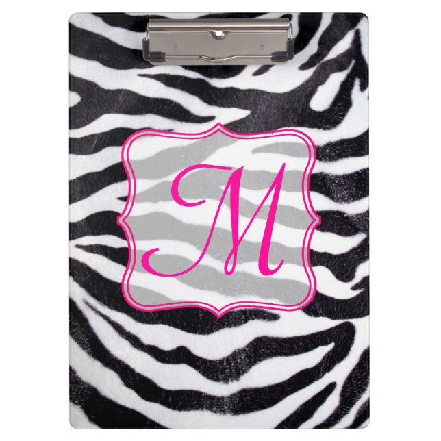 Porte-bloc Zebra Strip Animal Monogramme Première Clip Board (Devant)