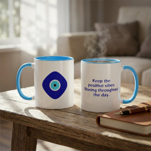 Porte-bonheur Nazar Mug Bleu Motif Œil Turc Motiva