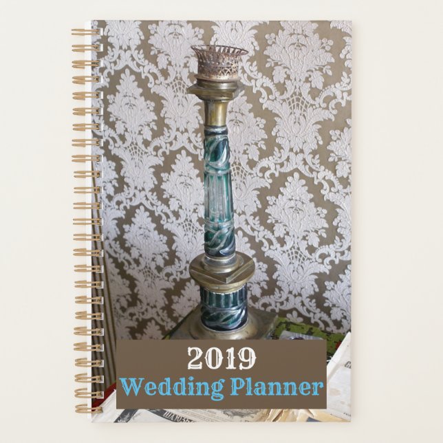 Porte-bougie en verre bleu vintage (Devant)