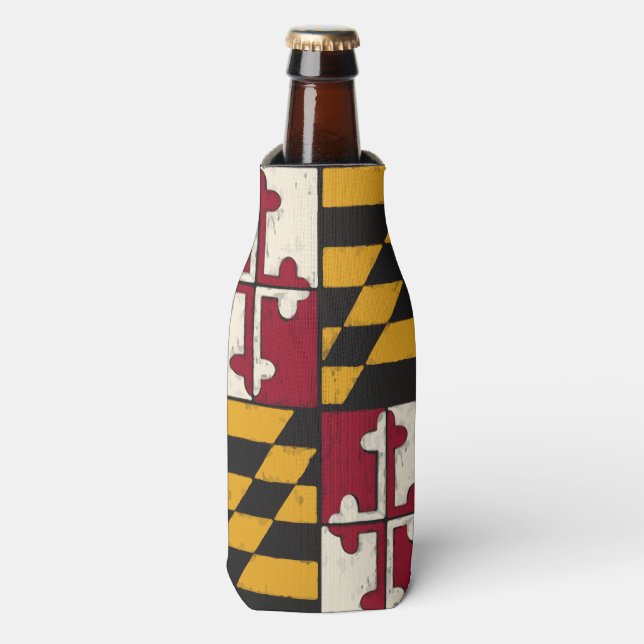 Porte-bouteille isolé froid avec drapeau de l'État (Bottle Devant)