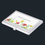 Porte-cartes De Visite Bordure colorée des fleurs de printemps<br><div class="desc">Elégante bordure fleurie moderne colorée,  modèle porte-carte de visite personnalisable.</div>