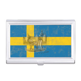 Porte-cartes De Visite Drapeau et symboles de Suède ID159