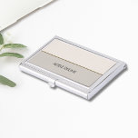 Porte-cartes De Visite Élégante ligne chic rose pâle GreyCopper<br><div class="desc">Porte-carte de visite élégant avec rayures rose/gris pâle et ligne en cuivre. Vous pouvez y ajouter votre monogramme ou votre nom.</div>