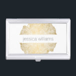 Porte-cartes De Visite Luxe Wood Effet Art<br><div class="desc">Coordonner avec le modèle de carte d'affaires Luxe Wood Effect Art d'ici 12 h 01. Un faux motif d'anneau d'or est combiné avec votre nom ou nom d'entreprise pour une esthétique élégante sur ce beau coque carte de visite. Art et design © 1201AM CREATIVE.</div>