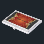 Porte-cartes De Visite Modèle de carte de visite rouge noir et or 3<br><div class="desc">Deuxième version sur cet élégant rouge noir et or vintage tourbillons floraux ornés design entièrement personnalisable porte-carte de visite emplane.</div>