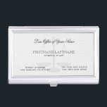 Porte-cartes De Visite Texture de lin blanc simple avocat à la loi<br><div class="desc">Elégant simple texture de lin blanc Procureur à la loi personnalisable porte-carte de visite modèle. Carte de visite correspondant disponible.</div>