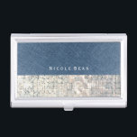 Porte-cartes De Visite Titulaire de carte d'affaires Denim & Sequins Glam<br><div class="desc">Titulaire de carte d'affaires Denim & Sequins Glamor Glam. Customisez avec n'importe quel texte ou laissez-le vide.</div>