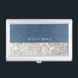 Porte-cartes De Visite Titulaire de carte d'affaires Denim & Sequins Glam<br><div class="desc">Titulaire de carte d'affaires Denim & Sequins Glamor Glam. Customisez avec n'importe quel texte ou laissez-le vide.</div>