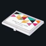 Porte-cartes De Visite Triangles colorés Design moderne<br><div class="desc">Elegant est moderne pour les triangles et la géometric shapes over white background. Customizable name and title.</div>