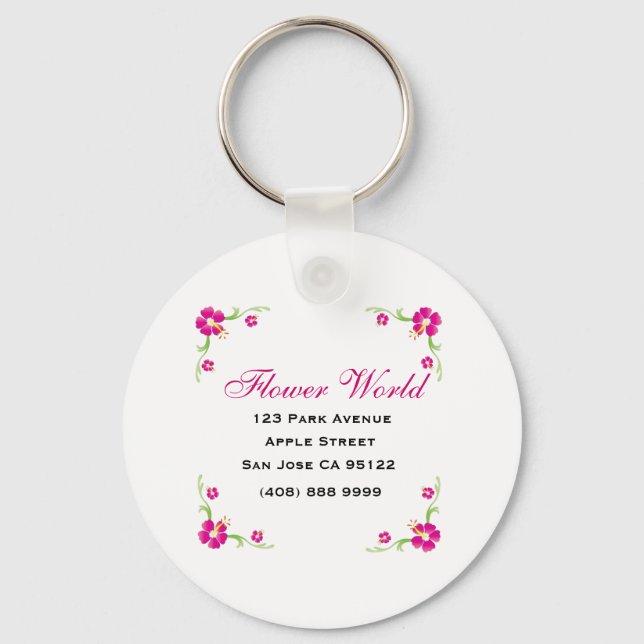 Porte-clé de promotion pour fleuriste (Recto)