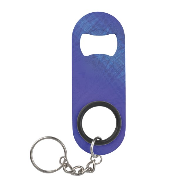 Porte-clé Décapsuleur Acceptation | Motif de Blue Indigo Violet Shibori (Devant)