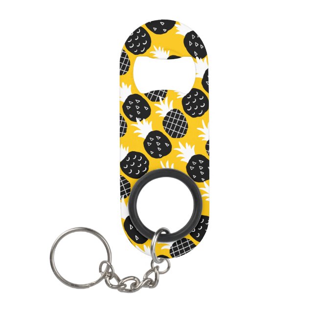 Porte-clé Décapsuleur Ananas noir (Devant)