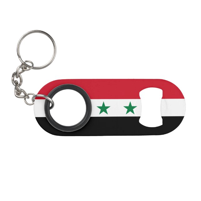 Porte-clé Décapsuleur Ancien drapeau de Syrie (Devant (Horizontal))