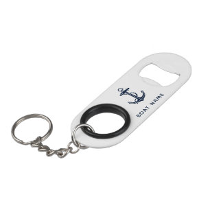 Porte-clé Décapsuleur Ancre de bateau sur mesure Marine Blue Nautical Cr
