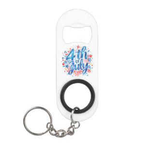 Porte-clé Décapsuleur Aquarelle 4 juillet Patriotique