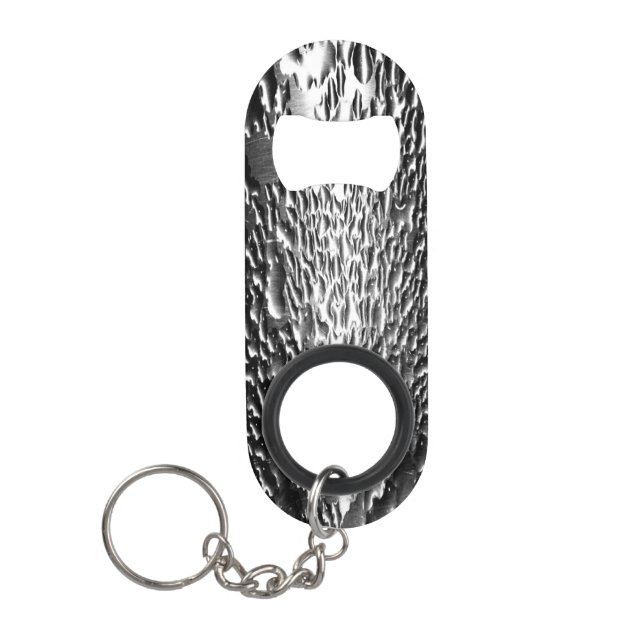 Porte-clé Décapsuleur Argent métal humide Artistique unique (Devant)