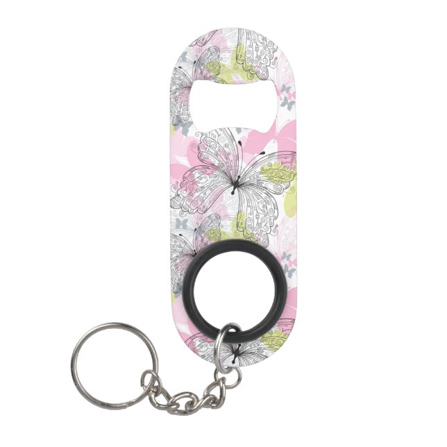 Porte-clé Décapsuleur Arrière - plan avec le papillon (Devant)