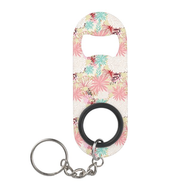 Porte-clé Décapsuleur Arrière - plan floral 4 (Devant)