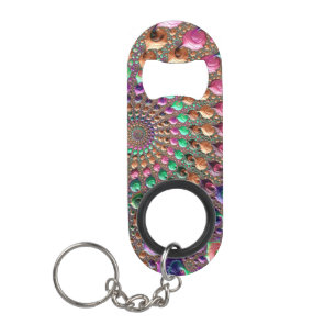 Porte-clé Décapsuleur Art fractal spirale coloré trippy groovy vibrant