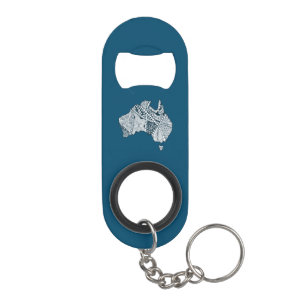 Porte-clé Décapsuleur Australie Carte Souvenir Art