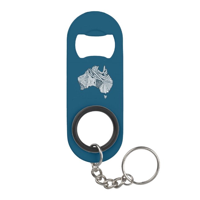 Porte-clé Décapsuleur Australie Carte Souvenir Art (Dos)