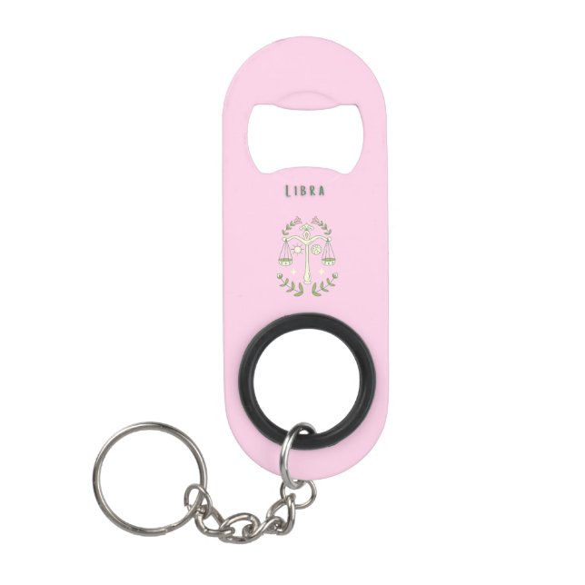 Porte-clé Décapsuleur Balance rose, zodiaque, signe du zodiaque  (Devant)