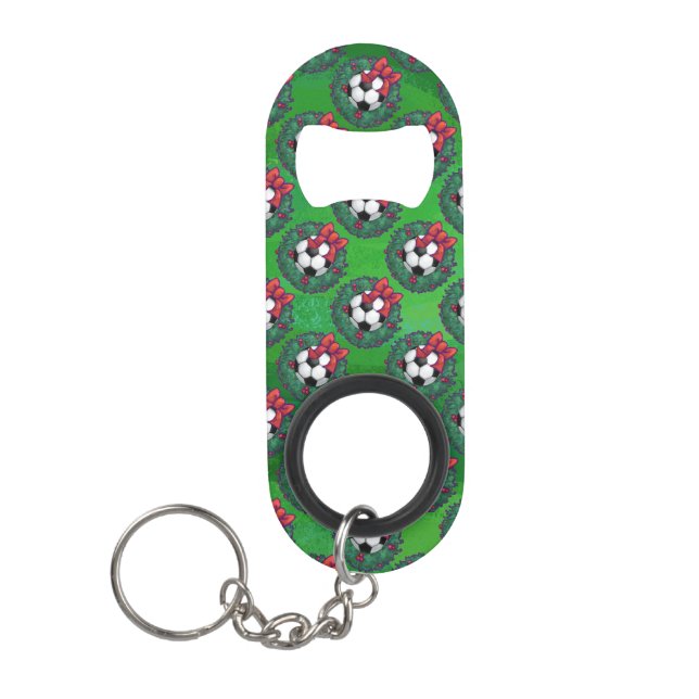 Porte-clé Décapsuleur Balle de football Noël (Devant)