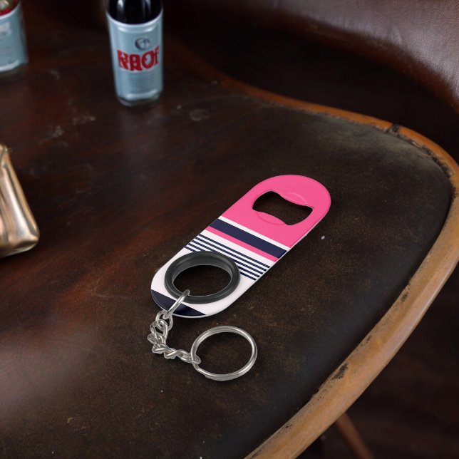 Porte-clé Décapsuleur Bandes Uniformes roses (Bottle Openers)