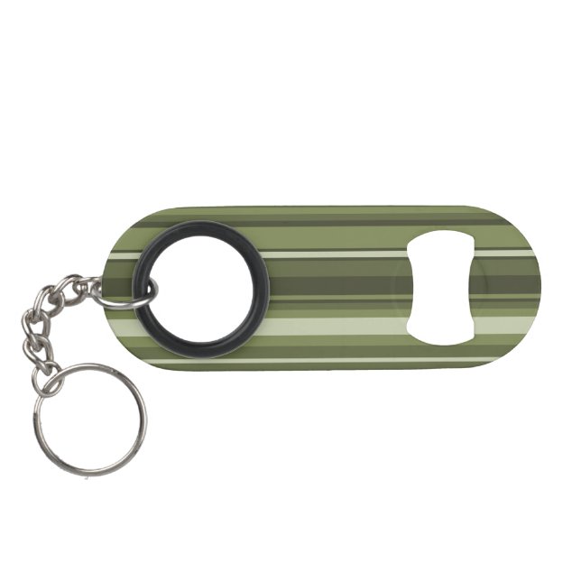 Porte-clé Décapsuleur Bandes vert olive (Dos Horizontal)