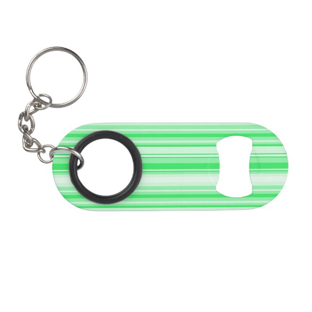 Porte-clé Décapsuleur Bandes vert printemps (Devant (Horizontal))