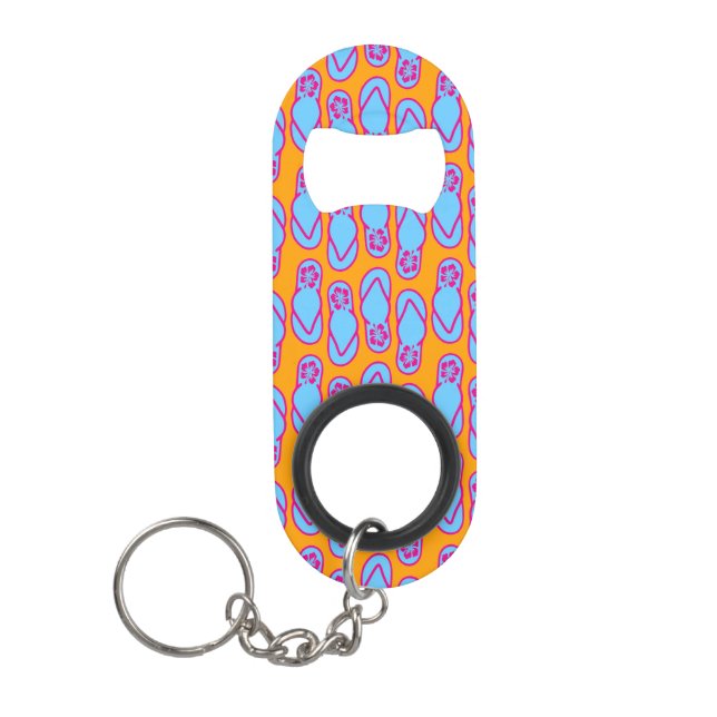 Porte-clé Décapsuleur Bascules électroniques hawaïennes dans bleu et (Devant)