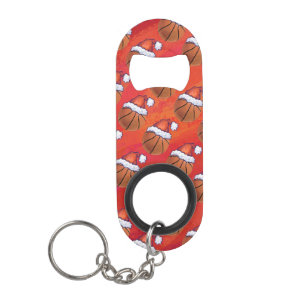 Porte-clé Décapsuleur Basket-ball en Motif de Santa Hat