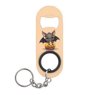 Porte-clé Décapsuleur Bat adorable sur Citrouille mignonne Halloween Déc