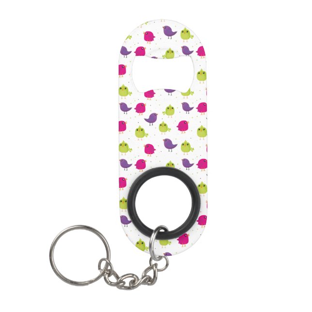 Porte-clé Décapsuleur Beaux oiseaux colorés (Devant)