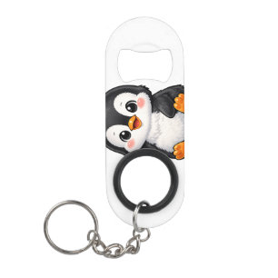 Porte-clé Décapsuleur Bébé manchot mignon faisant signe Personnage de de
