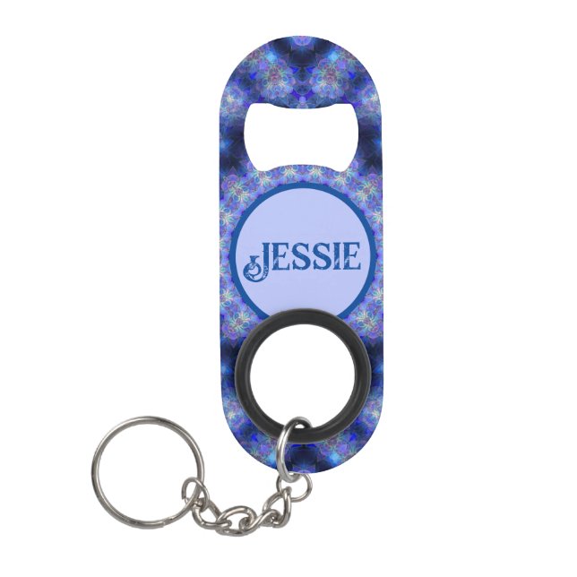 Porte-clé Décapsuleur Boho Blues Personnaliser Nom Cadeau (Devant)