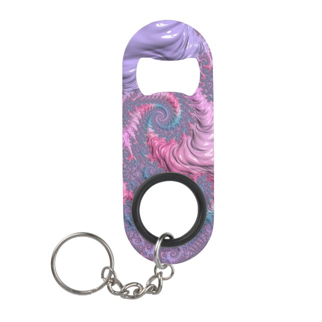 Porte-clé Décapsuleur Boho coloré Hippie Trippy Super Pastel Fractal (Devant)