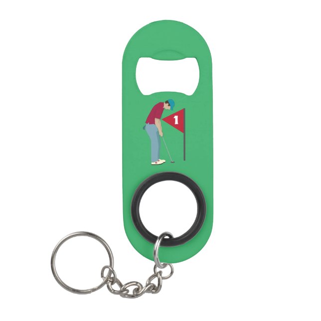 Porte-clé Décapsuleur Boule de rouille verte (Devant)