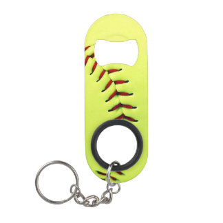 Porte-clé Décapsuleur Boule jaune du base-ball