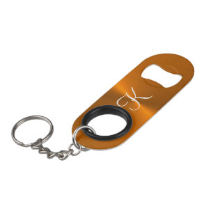 Porte-clé Décapsuleur Bronze brillant faux monogramme métallique