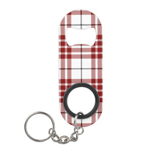 Porte-clé Décapsuleur Buchanan tartan rouge blanc plaid