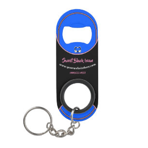 Porte-clé Décapsuleur Cadeau commercial promotionnel noir, bleu et rose