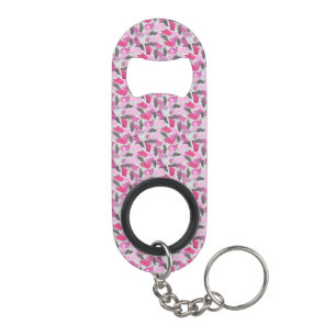 Porte-clé Décapsuleur Camouflage animal Silhouette rose