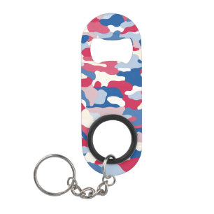 Porte-clé Décapsuleur Camouflage rouge blanc et bleu