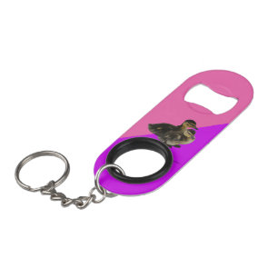Porte-clé Décapsuleur Canetons sur framboise rose et sorbet violet