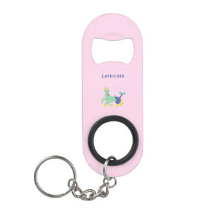 Porte-clé Décapsuleur Capricorne rose, zodiaque, impression d'étoiles