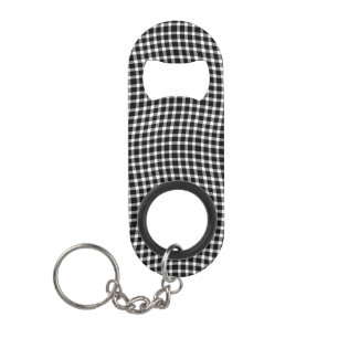 Porte-clé Décapsuleur Carreaux Vichy Noir Blanc Motif Sans Fin
