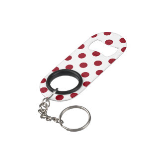 Porte-clé Décapsuleur Cercles Pois rouges Crimson