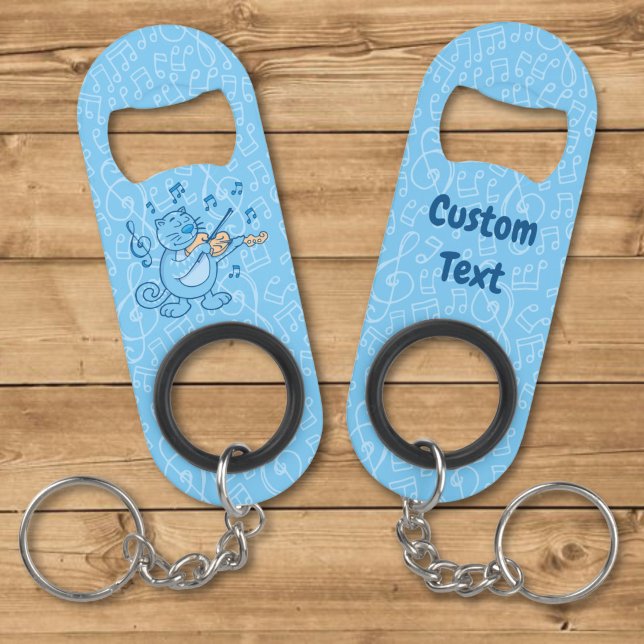 Porte-clé Décapsuleur Chat bleu avec ouvre-bouteille porte-clés violon (Créateur téléchargé)