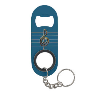 Porte-clé Décapsuleur Choisir une couleur Embossée Look Treble Clef et H